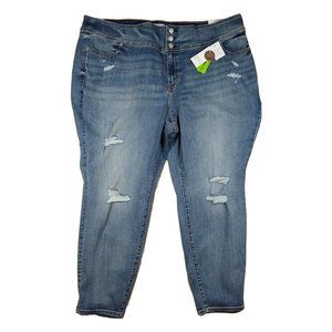 LANE BRYANT Jeans 28 Jegging Distressed Signature Fit High Rise 3 Button Stretch
